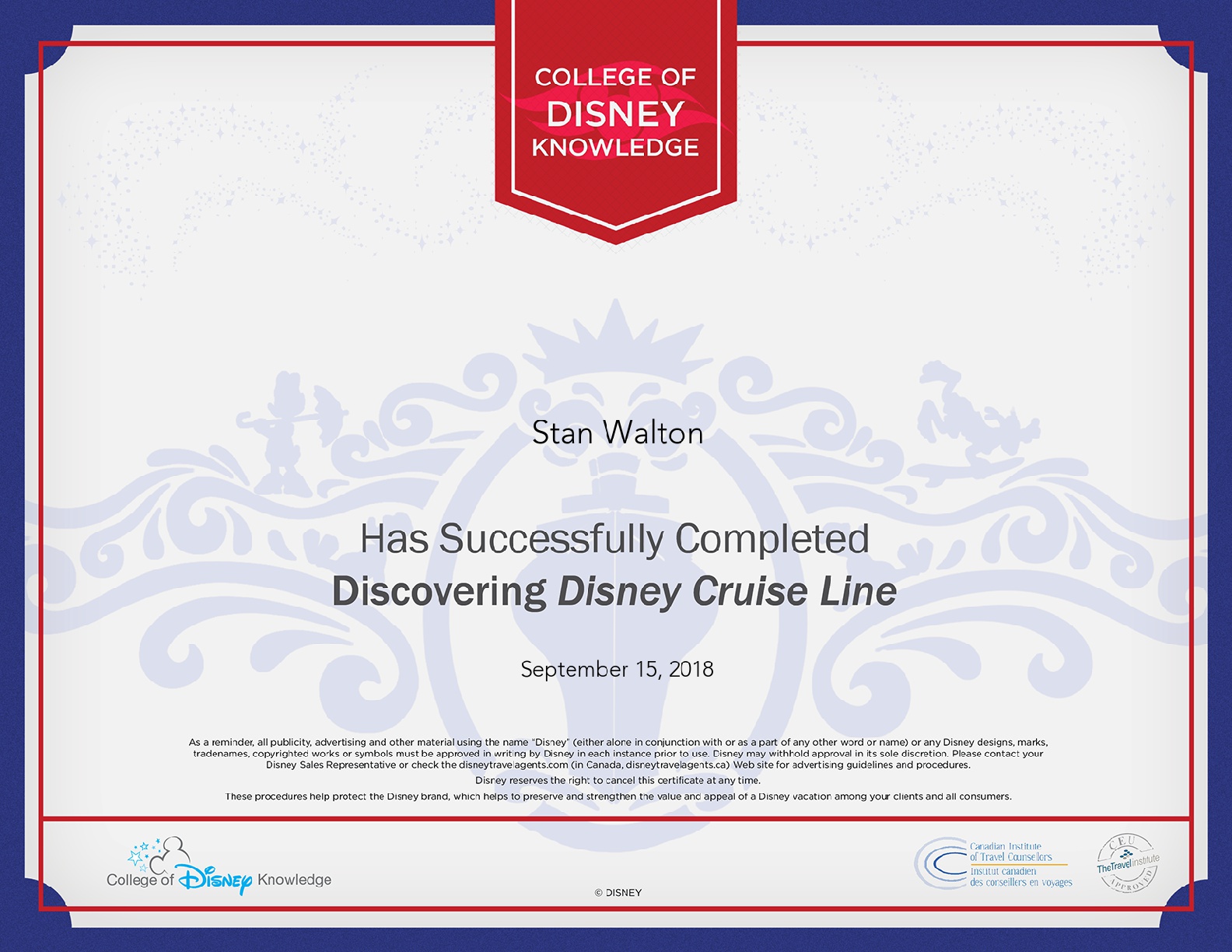 Disney Cruise Cert-001
