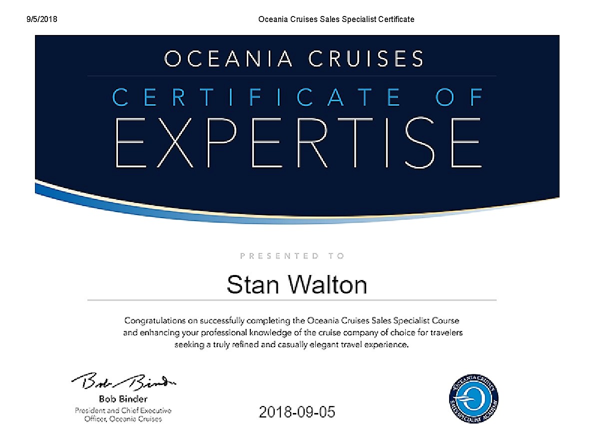 Oceania Cruises Sales Specialist Certificate-001